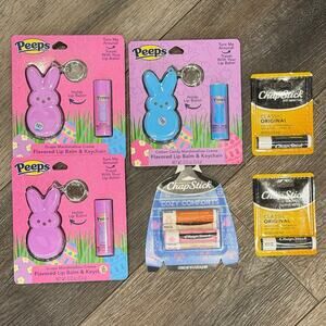 Lip Balm Lot of 6 ChapStick Original Cozy Comforts 3pk & Peeps Keychain Sets